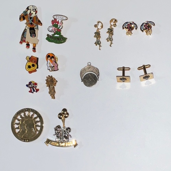 Shriners Mason Eastern Star Misc Items Lot Earrings Cuff Links Pin Magnets - Picture 3 of 10